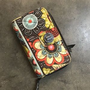 Vera Bradley Flower Shower Turn Lock Wallet